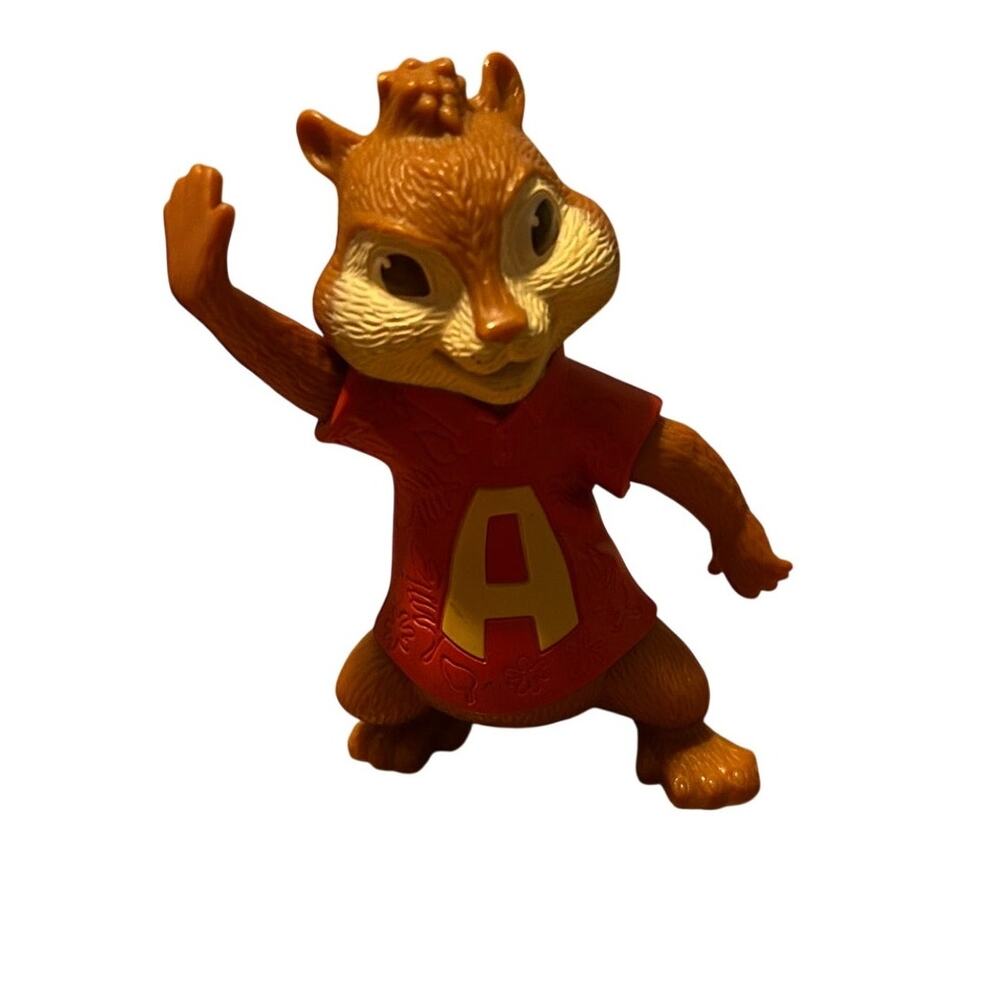 Poseable Alvin The Chipmunk 2011 McDonald's Toy Figure Red Shirt Yellow
